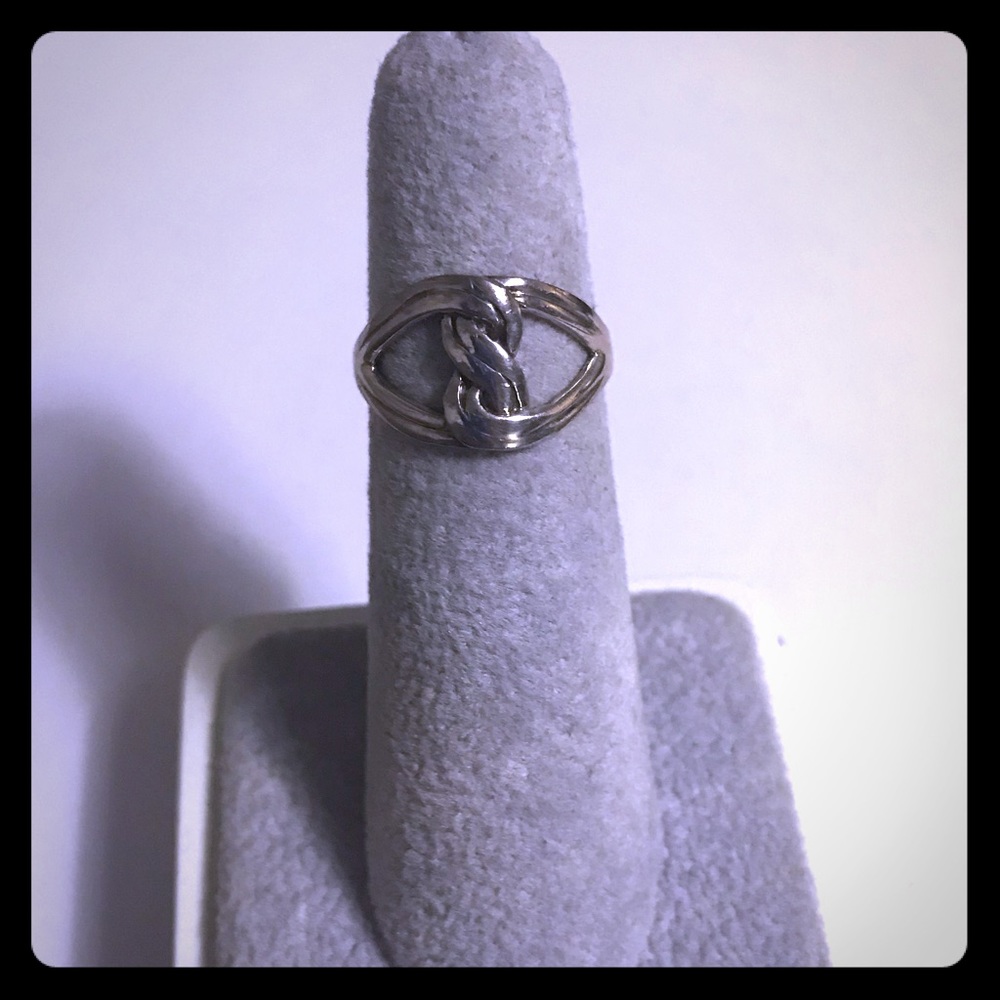 Sterling Silver Double Twisted Heart Ring 5